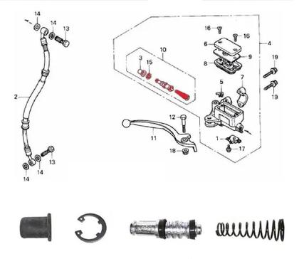 Imagem de Reparo Cilindro Mestre Honda Cbx 200 Strada Dianteiro