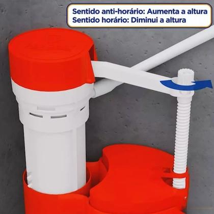 Imagem de Reparo Completo Caixa Acoplada Acionamento Superior Banheiro Kit Descarga Vaso Sanitario Privada Lavabo Higienico Casa