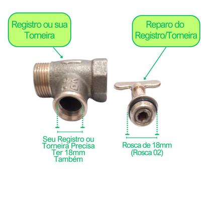 Imagem de Reparo de Torneiras e Registros M18 Rosca 2 Padrão Deca Chaveta Amarela