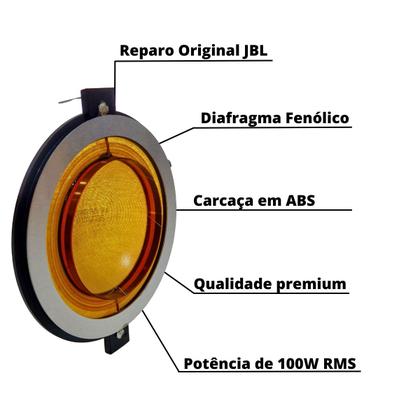 Imagem de Reparo driver d200 diafragma fenólico original selenium jbl 8 ohms rpd200-x 100w rms carcaça abs