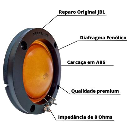 Imagem de Reparo driver d300 d305 diafragma fenólico original selenium jbl 8 ohms rpd300 75w rms carcaça em abs