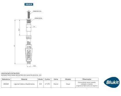 Imagem de Reparo MVS para Registro de Gaveta Docol Atual 3/4 281618 Blukit