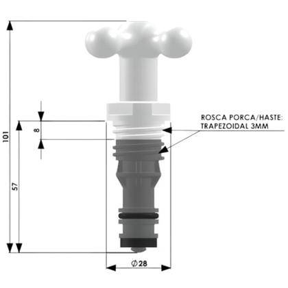 Imagem de Reparo Para Torneira De Pressão Sem Canopla Porto Belo Branco Durín