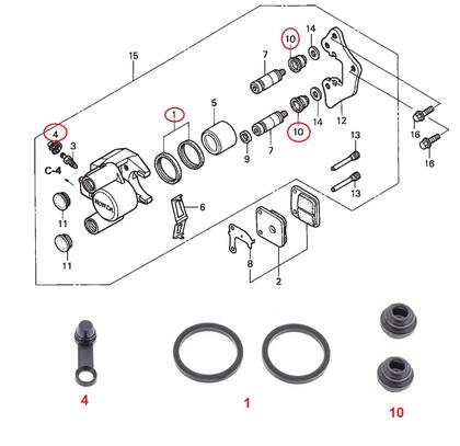 Imagem de Reparo Pinça Freio Dianteiro Titan 150 Es / Esd Até 2008