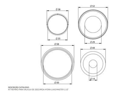 Imagem de Reparo Válvula Hydra Luxo Master 1.1/2 Blukit