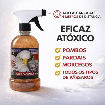 Imagem de Repelente Anti Pássaros Maritaca Pombos Morcegos 500g