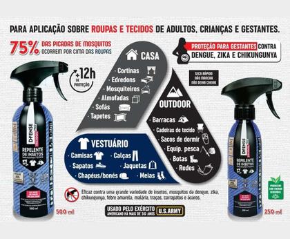 Imagem de Repelente de Insetos D-Fense Pro Roupas E Tecidos 500ml