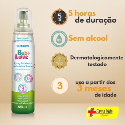 Imagem de Repelente de Insetos Nutriex Spray 100ml Bebe Love