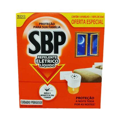 Imagem de REPELENTE ELÉTRICO LIQUIDO SBP 45 NOITES APARELHO COM REFIL 35ml