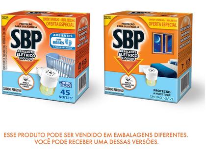 Imagem de Repelente Elétrico Líquido SBP 45 Noites Cheiro Suave com 1 Aparelho + 1 Refil de 35ml Oferta Especial