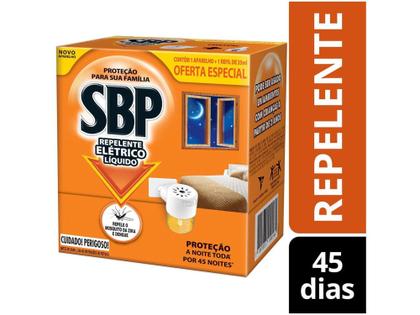 Imagem de Repelente Elétrico Líquido SBP 45 Noites - Novo Aparelho e Refil 35ml