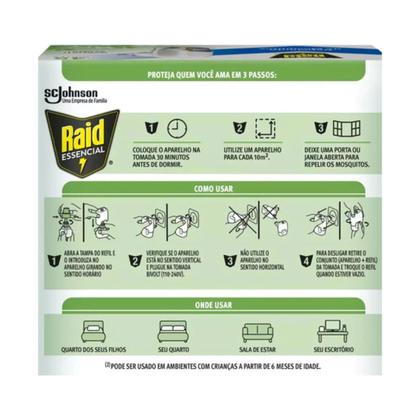 Imagem de Repelente Elétrico Raid + Refil 45 Noites Base Plantas 25ml