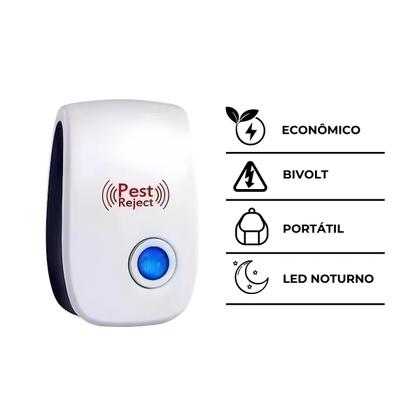 Imagem de Repelente Eletrônico Ultrassônico Espanta Ratos e Insetos Bivolt 110/220v Controle De Pragas