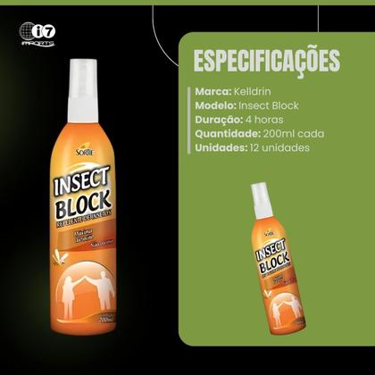 Imagem de Repelente Insect Block Anti Insetos Mosquitos 200ml 12un
