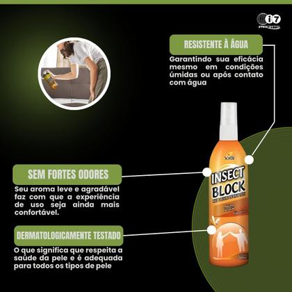 Imagem de Repelente Insect Block Anti Insetos Mosquitos 200ml 12un