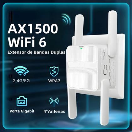 Imagem de Repetidor De Sinal WiFi 6 De Banda Dupla AX1500 2.4G 5GHz Extensor Sem Fio Amplificador Modo