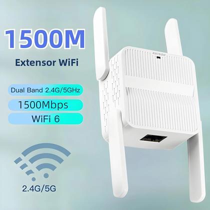 Imagem de Repetidor De Sinal WiFi 6 De Banda Dupla AX1500 2.4G 5GHz Extensor Sem Fio Amplificador Modo
