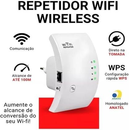 Imagem de Repetidor de Wifi 300Mbps Sem Fio Roteador Extensor de Sinal Melhora o Alcance Repetidor Extensor T90 Wifi Amplificador