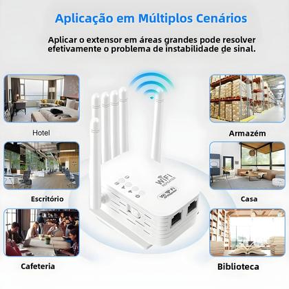 Imagem de Repetidor Extensor De Sinal WiFi Sem Fio Dual-Band 1200Mbps 2.4G 5G 802.11ac Amplificador De