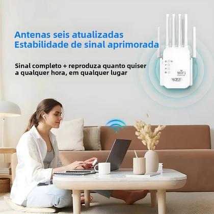 Imagem de Repetidor Extensor De Sinal WiFi Sem Fio Dual-Band 1200Mbps 2.4G 5G 802.11ac Amplificador De