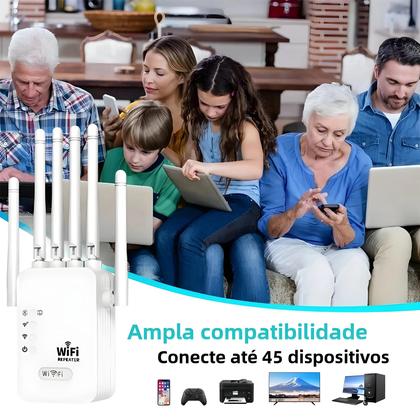 Imagem de Repetidor Extensor De WiFi Sem Fio 1200Mbps 2.4G 5G Amplificador De Rede 360 graus Cobertura De Sinal