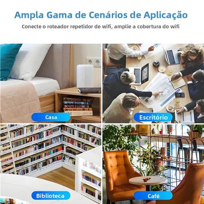 Imagem de Repetidor Extensor De WiFi Sem Fio 1200Mbps 2.4G 5G Amplificador De Rede 360 graus Cobertura De Sinal