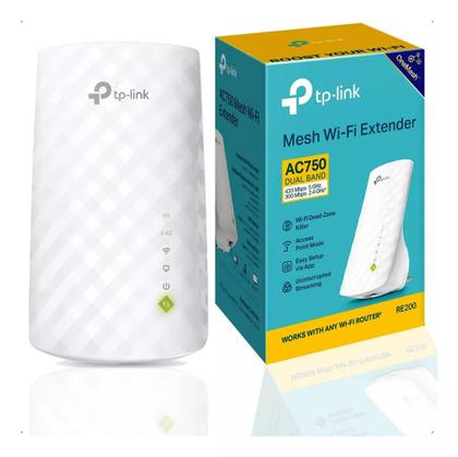 Imagem de Repetidor Sinal Wi-fi Tp-link Re200 Ac750 Dual Band 2.4/5ghz Cor Branco 110v/220v