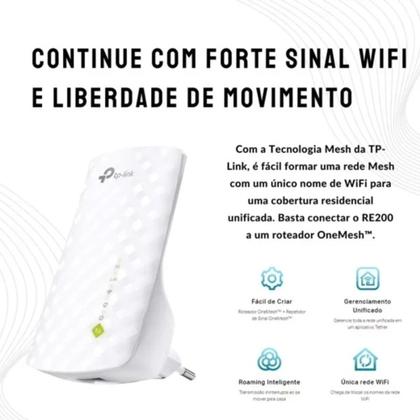 Imagem de Repetidor Sinal Wi-fi Tp-link Re200 Ac750 Dual Band 2.4/5ghz Cor Branco 110v/220v