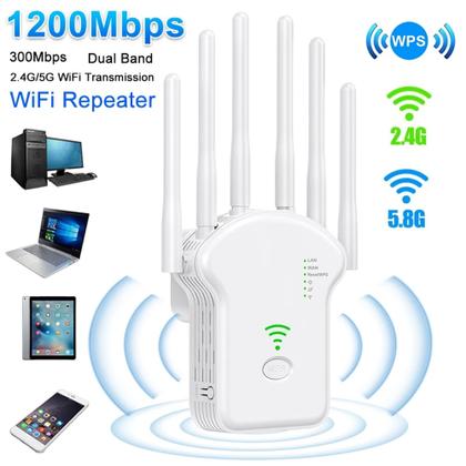 Imagem de Repetidor Wifi 2800m 6 Antenas Roteador Amplificador De Sinal Modem 300MBPS
