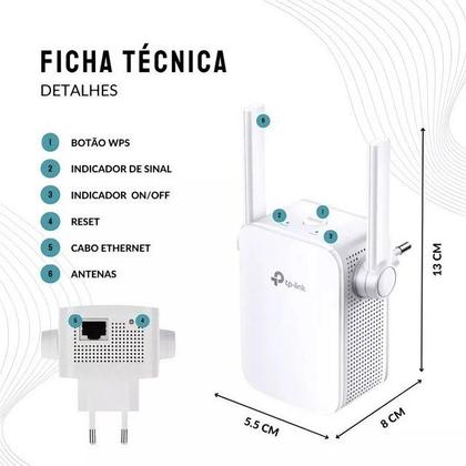 Imagem de Repetidor Wifi Expansor Wireless 300Mbps 2.4Ghz Sem Fio C/2 Antenas TP-Link TL-WA855RE