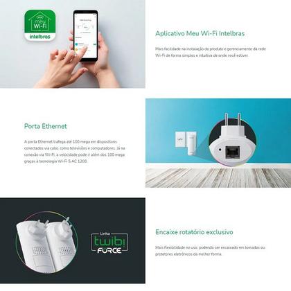 Imagem de Repetidor Wifi MESH Twibi Force PLUG W5-1200F Intelbras 4750097