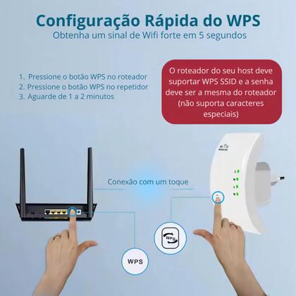 Imagem de Repetidor Wifi Sinal Wireless Amplificador Extensor Potente