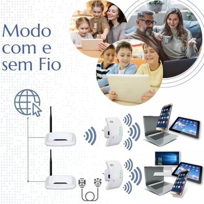 Imagem de Repetidor Wifi Sinal Wireless Branco Amplificador Extensor Potente