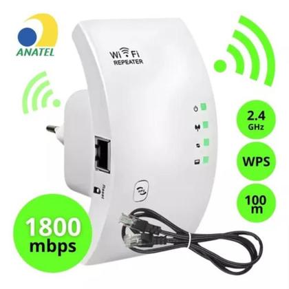 Imagem de Repetidor Wifi Wireless Sinal Extensor Amplificador Potente Cor Branco