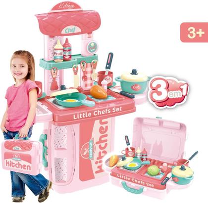 Imagem de Replay Kids Bancada Maleta Cozinha Infantil Top Kitchen 3 em 1 - 1833 SHINY TOYS