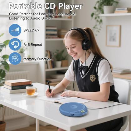 Imagem de Reprodutor de CD portátil Kegaudio com proteção anti-salto, display LCD, MP3 e WMA