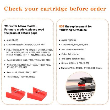 Imagem de Reprodutor de discos Needle banpa para ION ICT04RS, pacote com 2