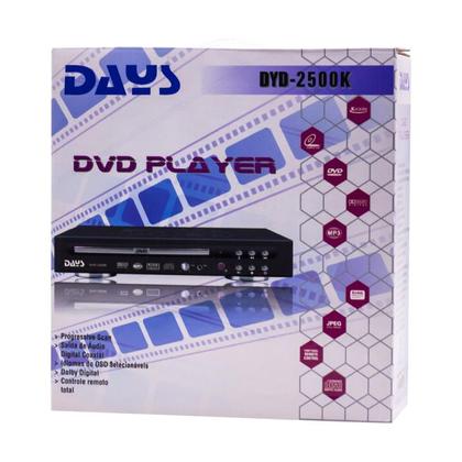 Reprodutor DVD Days DYD2500LK Karaoke 2 Canais Com Controle Remoto