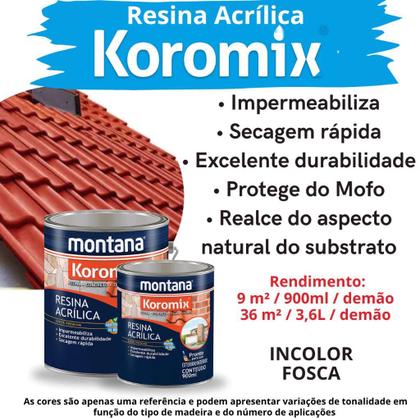 Imagem de Resina Acrílica Incolor Fosca 3,6L Montana Proteção Durável