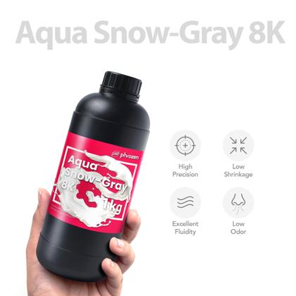 Resina de impressora 3D Phrozen Aqua Snow-Grey 8K 1kg para LCD 8K