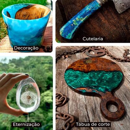 Imagem de Resina Epoxi Média espessura para Madeira Kit2,64kg 3 pigmentos