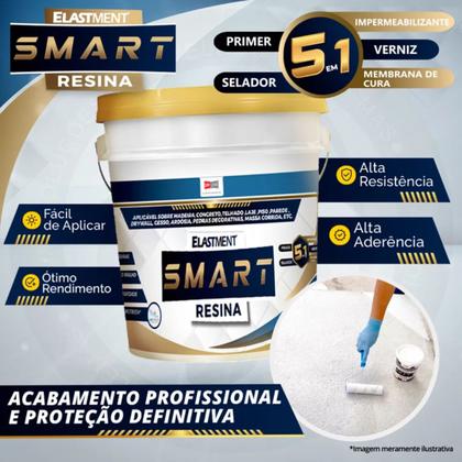Imagem de Resina Impermeabilizante Multiuso 5 Em 1 Semi Brilho 18L Elastment