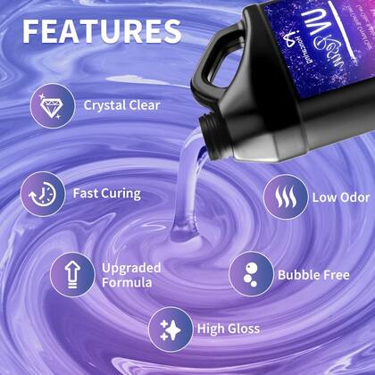Imagem de Resina UV Honcaring a Granel 2000g, Tipo Duro Transparente Kit para Principiantes, Fórmula Mejorada y Cristalina para Fabricación de Joyas, Arte y Manualidades, Kit de Resina UV 1000g*2 para Aretes, Colgantes, DIY