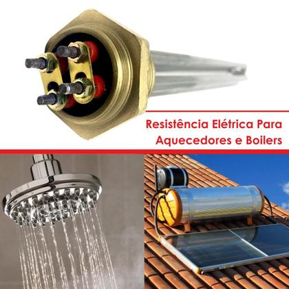 Imagem de Resistência Elétrica Para Boiler Aquecedor Solar 3000w 220V Com 2 Elementos Rosca 1.1/4 Polegadas