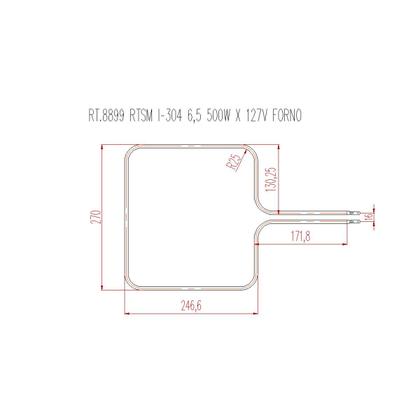 Imagem de Resistência Elétrica Para Forno Bancada Layr Luxo 500w X 127v Interna Menor Quadrada