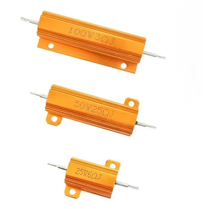 Imagem de Resistor De Fio Enrolado De Alta Potência Com Carcaça De Alumínio Metálico 0.1 a 1Kohm Carga 10W 25W