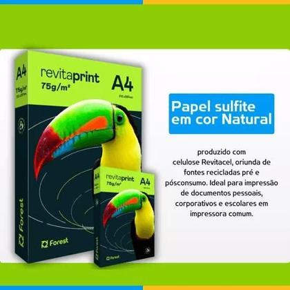 Resma de Papel Reciclado Revitaprint, 75g A4, 210 x 297mm, Com 500 Folhas - 208800003 - FOREST Imagem de Resma de Papel Reciclado Revitaprint, 75g A4, 210 x 297mm, Com 500 Folhas - 208800003