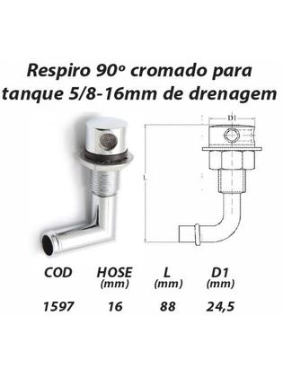 Imagem de Respiro Para Tanque De Combustivel 5/8 Pol De Lancha Barco