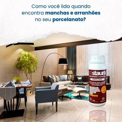 Imagem de RESTAURA ARRANHÕES E MANCHAS - RESTAURA A APARÊNCIA ORIGINAL DE PORCELANATOS E CERÂMICAS - BELLINZONI - 800g