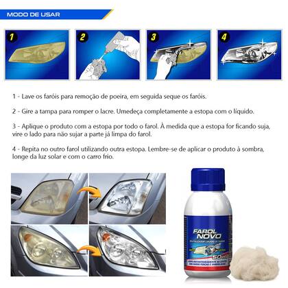 Imagem de Restaurador de Farol Fiesta 2011 2012 2013 2014 2015 2016 Renovador Lente Vidro Remove Fosco